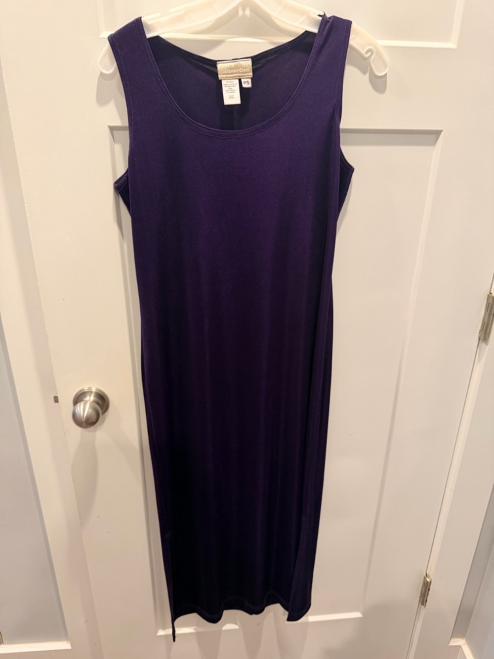Coldwater Creek Purple Maxi Dress Petite Small Sleeveless Stretch Casual